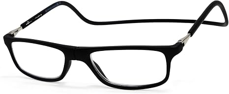 NEW VISION Lesebrille mit Magnetverschluss Lesebrillen Bequem Magnetverschluss Vorne Reading Glasses NV2904 Lesehilfe für Damen Herren (SchwarzC6 2.5 diopters)