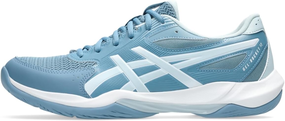 ASICS メンズ Gel-Rocket 12 バレーボールシューズ, サバブルー/クールグレー, 7.5 Wide