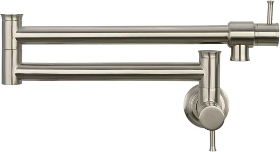 Pot Filler Kitchen Faucet Wall-Mounted Modern Style (Brushed Nickel)