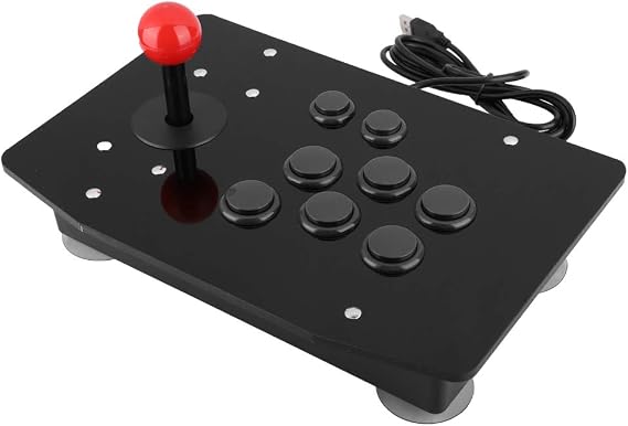 Hopcd PC Rocker Controller 3D Card-Type Buttons Fighting Game Stick Gamepad Fightstick Joystick With 8 Boutons, USB Game Handle Controller for Game Console