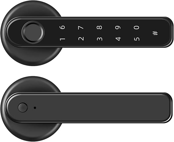 Fingerprint Smart Door Lock Keyless Entry 3-in-1 Door Lock, Smart Lever Unlock by Fingerprint/Keypad/Code/Key for Home, Hotel, Apartment, Office, Bedroom