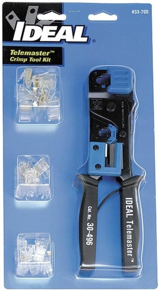 IDEAL INDUSTRIES INC. 33-700 Telemaster Crimp Kit for CAT3/5e/6 Cables, RJ-45 (8P8C) & RJ-11 (6P6C, 6P4C, 6P2C)
