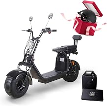 Electric Scooter Adult Citycoco with 2 Seat Electric Scooter，Key Start and Power Display, 2000W 60V, Top Speed 25MPH