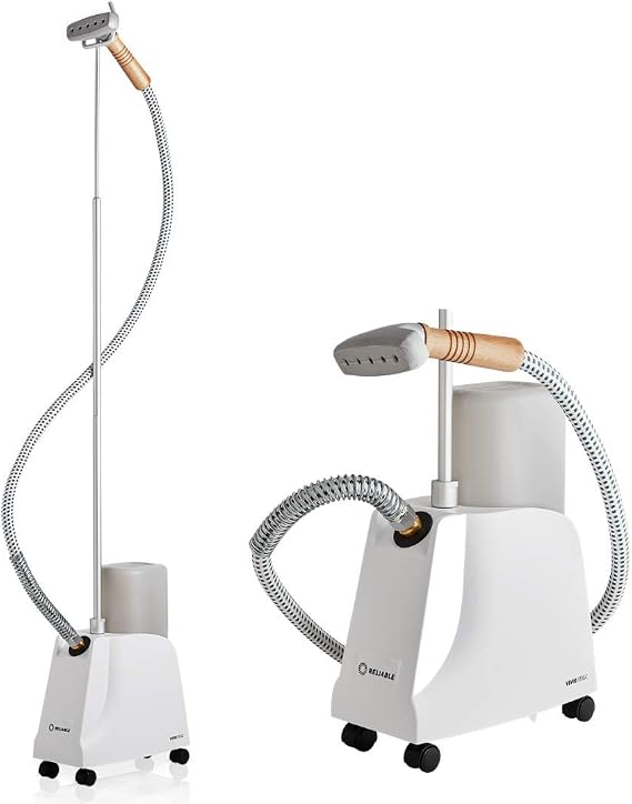 Reliable Vivio Professional Garment Steamer w/Metal Steam Head, 1300W | Standing steamer for clothes, Cast Aluminum Head, Fast Heat Up, 2 hours continuous steam, Remove wrinkles, Anti-spill Cap