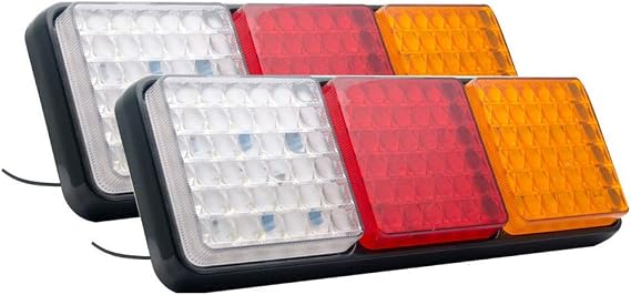 MASO 2x Tail Lights Brake Reverse 108LEDs, Warning Lights Rear Lamps,Waterproof Tail light for Trailer Truck Boat, buses vans Indicator Lights 12-24V