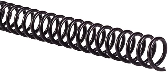 GBC Binding Spines / Spirals / Coils, 10mm, 70 Sheet Capacity, 4:1 Pitch, Color Coil, Black, 100 Pack (9665020)