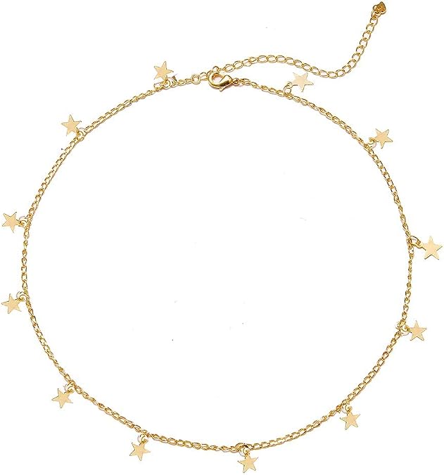 YANCHUN Layered Necklaces for Women Gold Necklace Stack Star Heart Choker Dainty Necklace Love Heart Chain Jewelry Gifts for Women