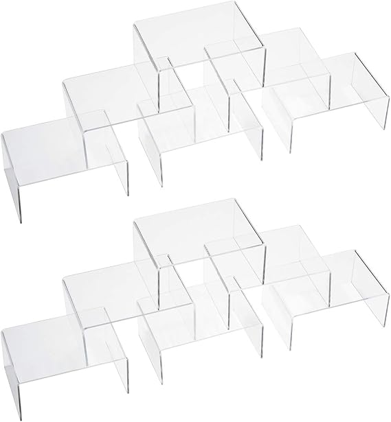 12 Pack Clear Acrylic Display Stand Crafts Stand Cupcake Risers 4" x 3''x 2''