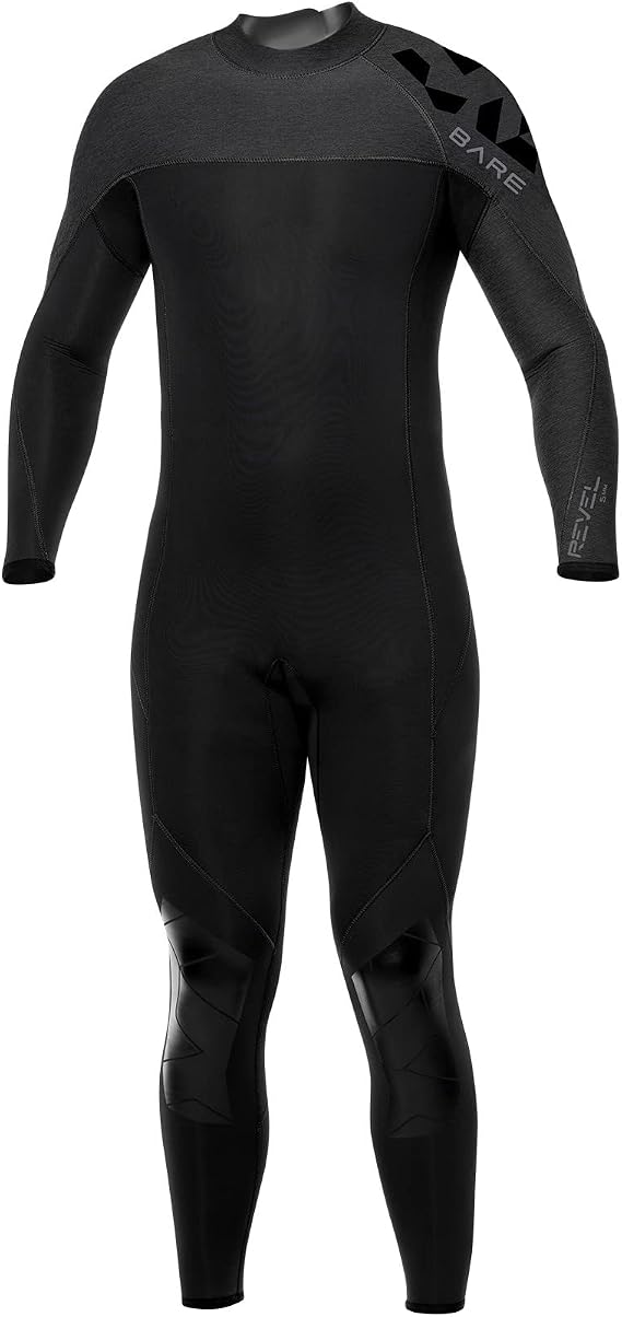 BARE 7MM Revel Men's Full Wetsuit | Combines Comfort and Flexibility | Made from a Blend of Neoprene and Laminate | Designed for All Watersports Including Scuba Diving and Snorkeling