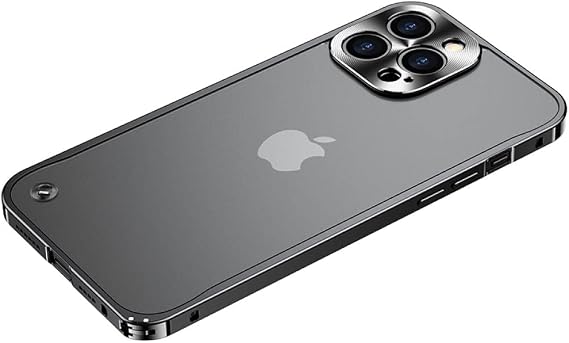 Luxury Metal Frame Lens Protection for iPhone 12 13 Mini Pro Max Aluminum Phone Case for iPhone 11 Matte Translucent Back Cover,Black,for iPhone 11 pro