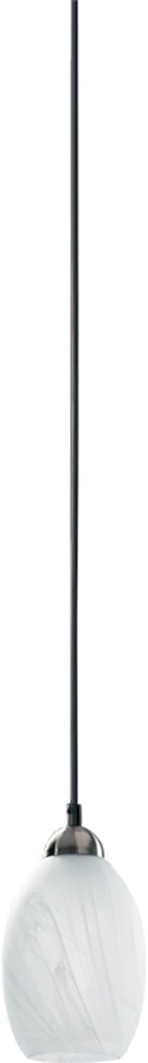 Quorum-One Light Satin Nickel White Glass Down Mini Pendant-1740-165