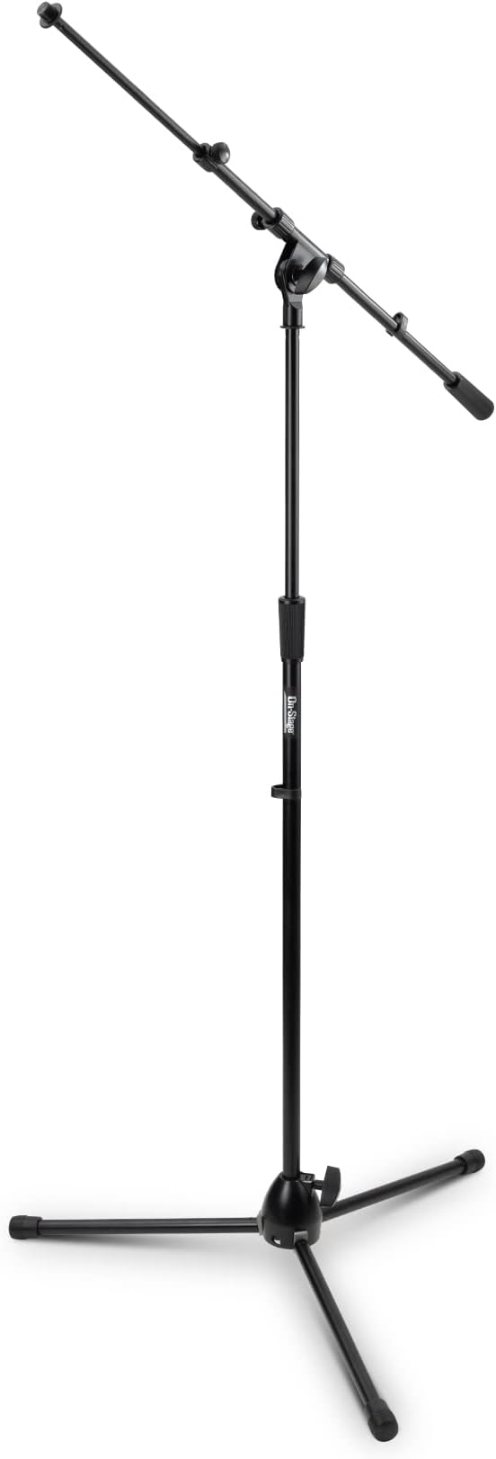 On-Stage MS9701B+ Heavy-Duty Euro-Boom Mic Stand (Setup for Vocal and Instrument Microphones, Adjustable Height, Portable, Folding, Tripod Base, Rubber Feet, Steel and Zinc, 5/8-27 Threading, Black)