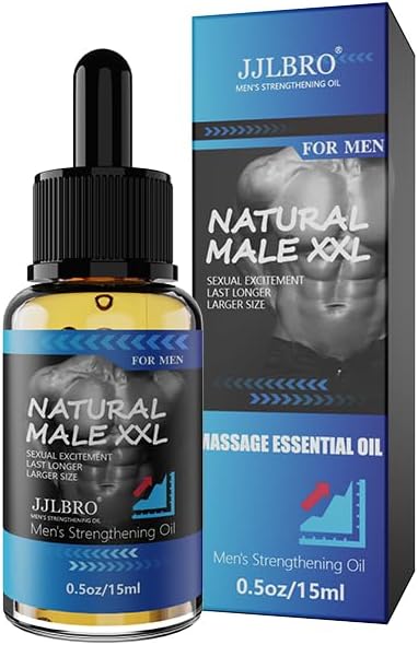 JJLBRO XXL Male Massage Oil Natural Mens Vitality Essential Oil, Strengthening Cream & Herbal Gel for Energy