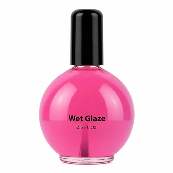 Pro Nail Wet Glaze - Clear Quick Top Coat Dry Nail Polish Professional salon size. 2.5 Oz