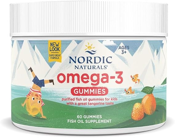 Nordic Naturals Omega-3 Gummies for Kids & Adults, Tangerine - 60 Count
