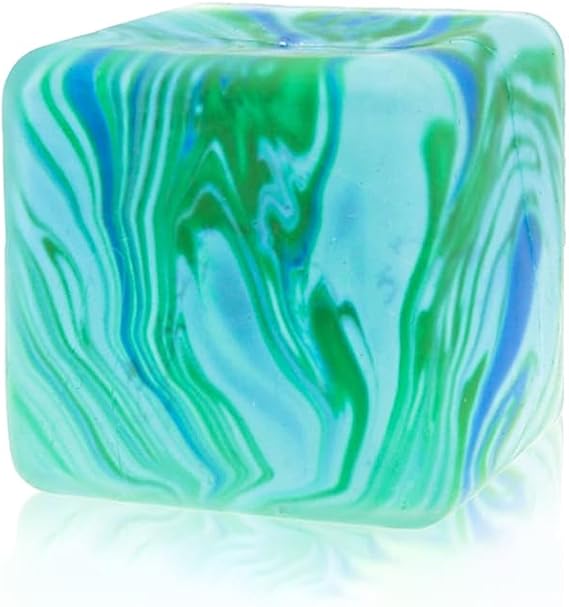 Stress Balls Fidget Toys for Adults Stress Relief, Square Shape Stress Cube Sensory Squeeze Toys, Slow Rising Squeeze Ball for Party Favors Stocking Stuffers (Green)