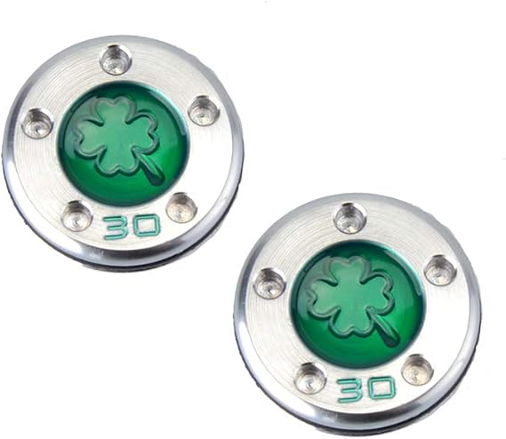 PLUSKER 2PCS Golf Replacement Putter Weights with Green Four-Leaf Clover Pattern (5g/10g/15g/20g/25g/30g/35g/40g) Available for Select Newport Studio Design California GoLo Futura X Series Clubs Head