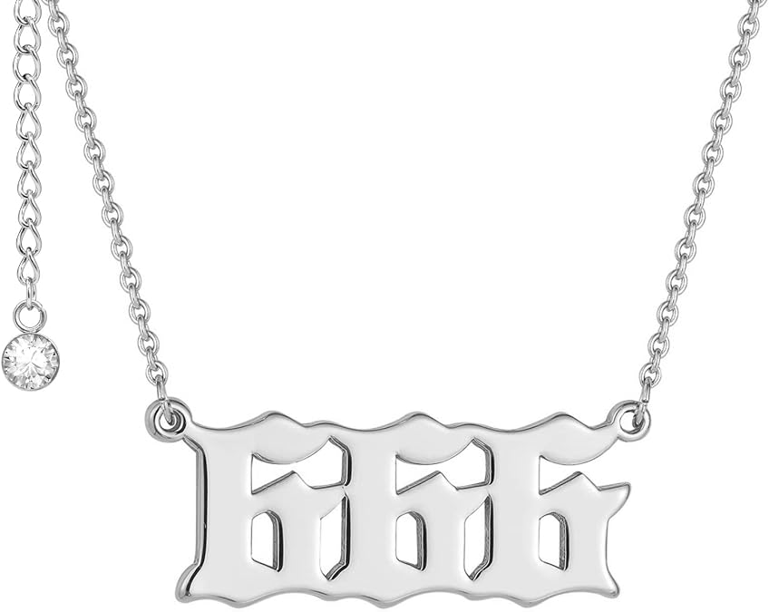 LEGENSTAR Angel Number Necklace 111 222 333 444 555 666 777 888 999 Necklace Gold silver Stainless Steel Angel Necklace with Simulated Diamond End Extra Chain Necklaces for Women