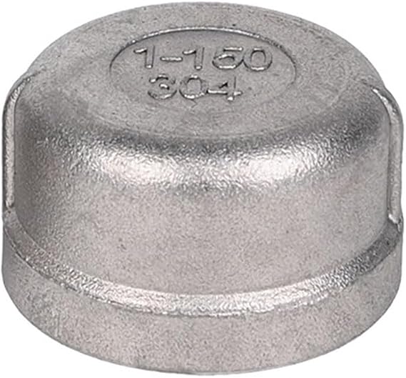 1Pcs 1/8" 1/4" 3/8" 1/2" 3/4" 1" 1-1/4" 1-1/2" 2" 3" 4" Female Thread Pipe Caps, 304 Stainless Steel Plug Heads Pipe Fitting(DN80)