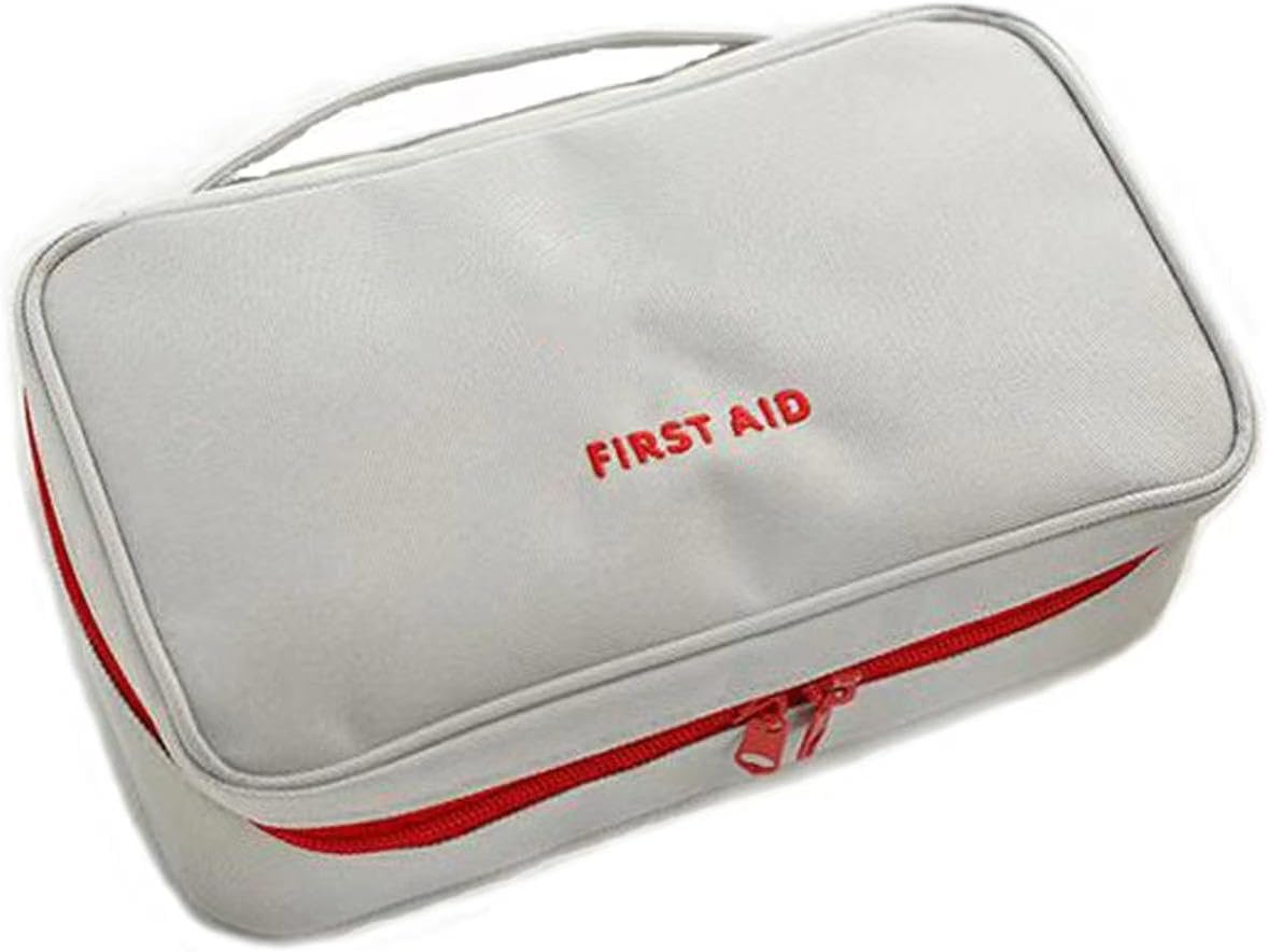 First Aid Bag - First Aid Kit Bag Empty for Home Outdoor Travel Camping Hiking, Mini Empty Medical Storage Gray