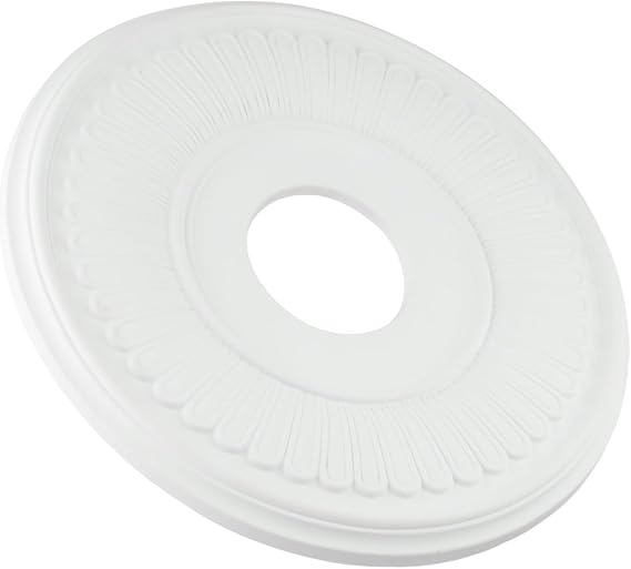 Eawfgtuw For Decorative Ceiling Medallion Round PU Ceiling Rose 33cm Victorian Style Chandelier Base Plate Fan Light Surround Plaster