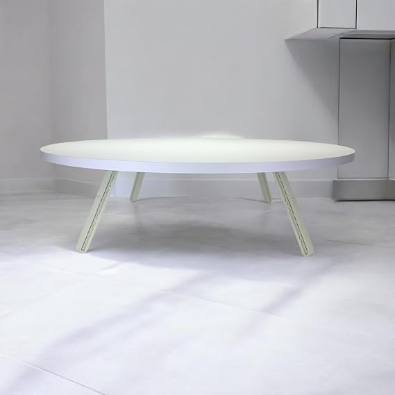Katlanabilir Yer Sofrası Hamur Açma Tahtası BEYAZ Oyun Masası (60 CM ÇAP)
