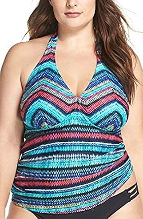 Profile by Gottex Women's Plus Size Cozumel Printed Tankini Top (Multi, 20W)