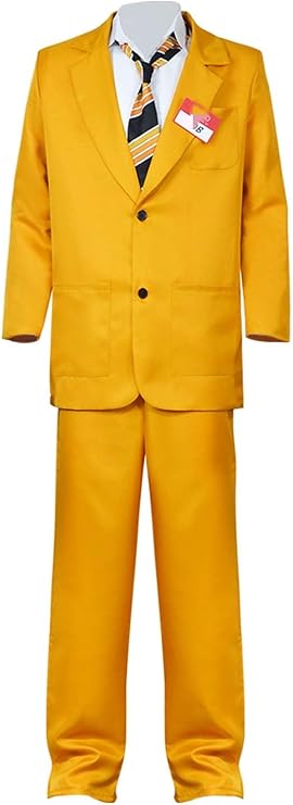 Mens Wedding Costume Halloween Beetle Costume Suits Jacket Pants Shirt Yellow Outfits