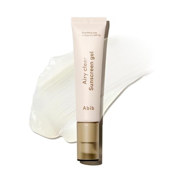 Abib Airy Clear Sunscreen Gel SPF 30, 1.01 fl.oz (30 g), Semi-matte, Pore-smoothing Primer with SPF, Korean Suncreen with No White Cast, Suncare, Skincare