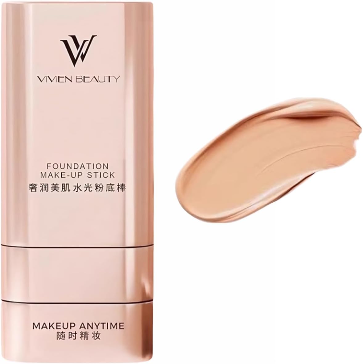 VIVIEN BEAUTY Foundation Stick, 4 in 1, Double End, Liquid Foundation, High Cover, Makeup Foundation, Long Lasting, Unbreakable, Popular, Pore Cover, Daily Makeup 3# Warm