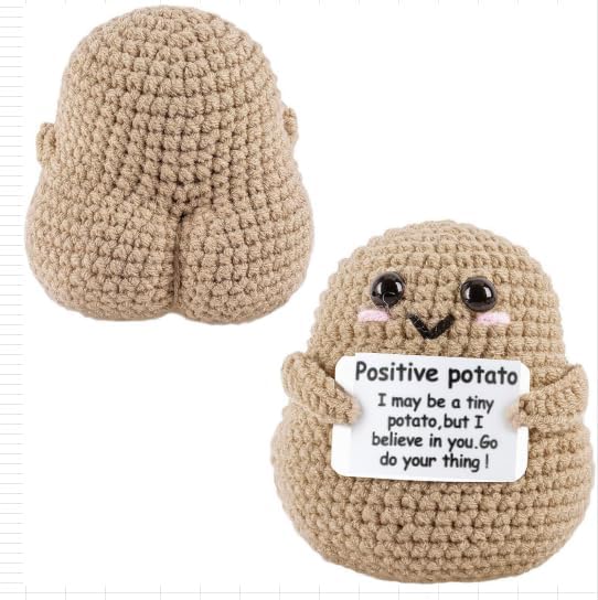 Emotional Support Potato Positive Cute Potato Gift Potato Plush Cute Potato Positive Lovely Potato Crochet Potato Big Butt Doll is Suitable for Graduation Encouragement Gifts for Both Men and Women