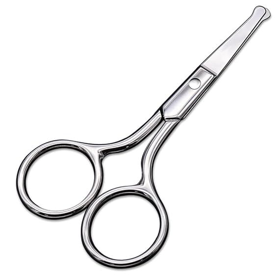 Small Safety Scissors, Round Tip for Nose and Eyebrow Trimming - AsonTao