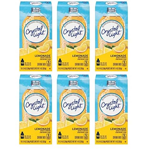 Crystal Light Sugar-Free Lemonade Drink Mix 60 On-the-Go Packets10 Count Pack of 6