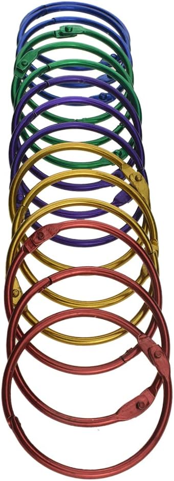 HAHIYO Metal Binder Ring 2 Inch Book Rings Key Ring Bulk Big Large Key Ring Binder Ring Metal Ring for Index Card Loose Leaf Binder Ring Index Card Ring Paper Ring Metallic Assorted Colors,15Pcs