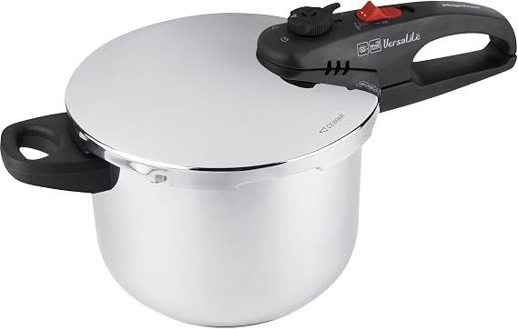 Magefesa Versatile 6.3-Quart Pressure Cooker, 18/10 Stainless Steel, Dual Pressure Settings, 5 Safety Systems
