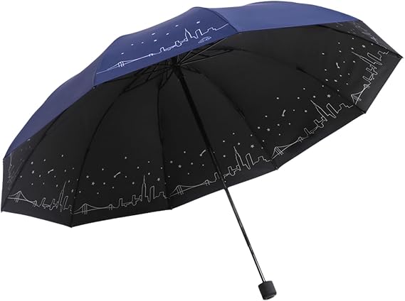Umbrella,Parasol 10 Ribs Windproof Umbrella,Wind Resistant Compact Travel Folding Umbrellas,Ladies Strong Wind Proof Rain Proof Sunscreen 41.3inch.