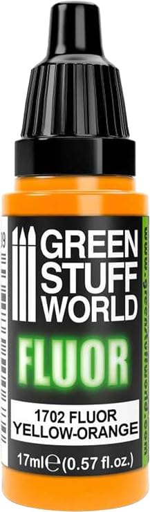 Green Stuff World Fluorescent Acrylic Paint Orange-Yellow 1702 for Models and Miniatures