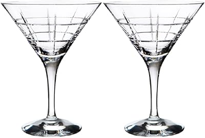 Orrefors Street Martini Glass Pair