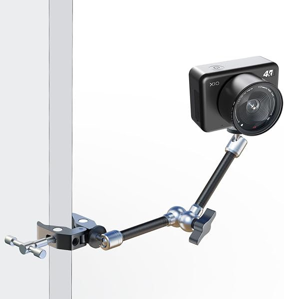 ATLI 4K X10 Time Lapse Camera with Clamp Mount Bundle- 4K Timelapse APP Control Pre-Installed 128GB Memory Card with 11" Super Camera Clamp Mount Adjustable Magic Arm
