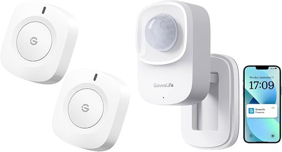 GoveeLife Wireless Mini Smart Button Sensor 5122 Bundle with GoveeLife Human Presence Sensor 5127