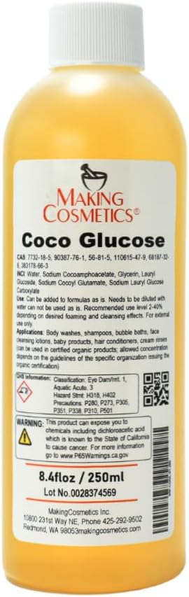 MakingCosmetics - Coco Glucose - Cosmetic Ingredient, Surfactant - 8.4floz / 250ml