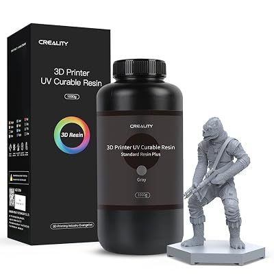 Official Creality 3D Printer Resin, 405nm UV-Curing Resin for LCD DLP 3D Printing, Standard Photopolymer Resin with High Precision Low Shrinkage Excellent Fluidity, Grey 1kg