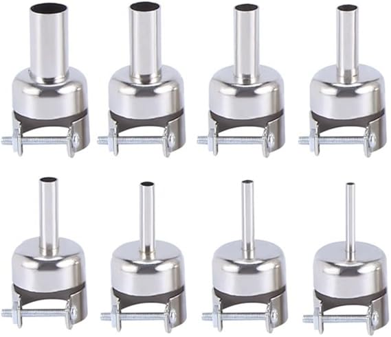8Pcs High Performance Nozzle Kit for Hot Air Station 850 850A 852 852D 852D+ Aluminum Alloy Body Ensures Long Lasting Use in Demanding Conditions