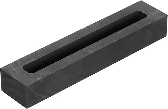 sourcing map Graphite Ingot Mould 120x25x17mm, Rectangle Crucible Mould for Casting Gold Silver Copper Brass Aluminum, Melting, Refining