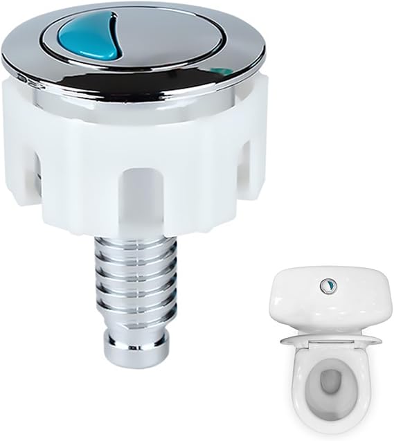 Toilet Flush Button – Push Button Toilet Flush for Standard Tanks, Chrome Finish, Easy Install, Replacement for Old Buttons