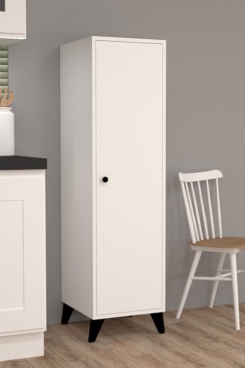 Tire XL Çok Amaçlı Boy Dolabı Beyaz Kapaklı Depolama Dolabı