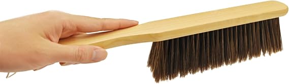 Counter Duster with Wood Handle, Hand Broom,Horse Hair Brush,Dust Brush,Used for Counter, Furniture, Drafting, Patio, Fireplace Cleaning