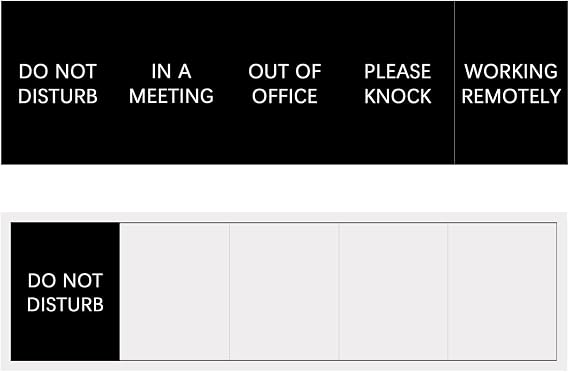 Office Door Sign,Privacy Sliding Message Sign,Do Not Disturb/Please Knock/Out of Office/in a Meeting/Working Remotely Indicator, That Lets Others Know Whether You're Available Or Not For Business-Acrylic,10 X 3 inches