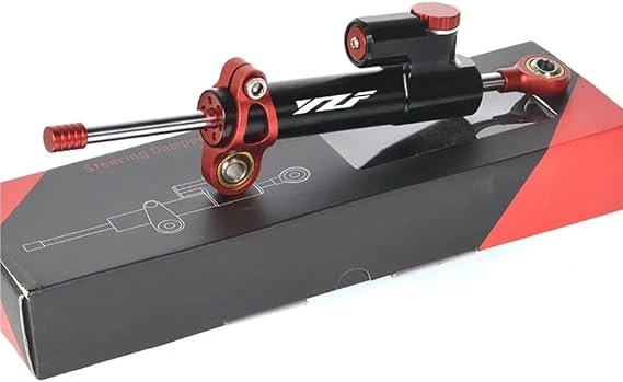 Motorcycle Steering Damper for Y&AMAHA YZF R1 R3 R6 R25 MT03 MT25 2005-2016 2006 2007 2008 2014 2015 Motorcycle Damper Steering Stabilize Safety Control(Black Red)