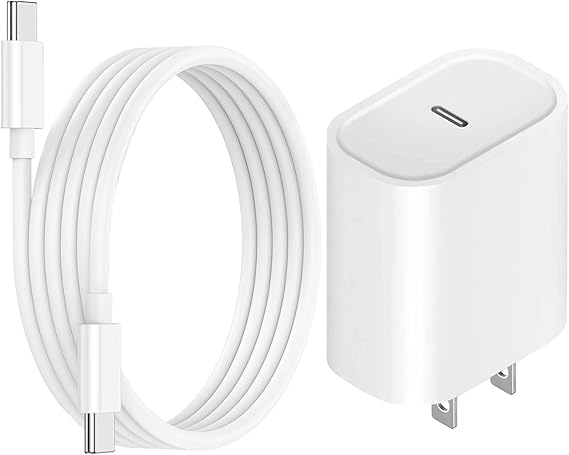 USB C Fast Charger for Airpods 4 Gen,AirPods Pro 2nd/3rd Gen,AirPods Max 2024,iPhone 15 16 17,iPad, iPad Pro - 6.6ft USB-C Cord, 20W PD Power Adapter